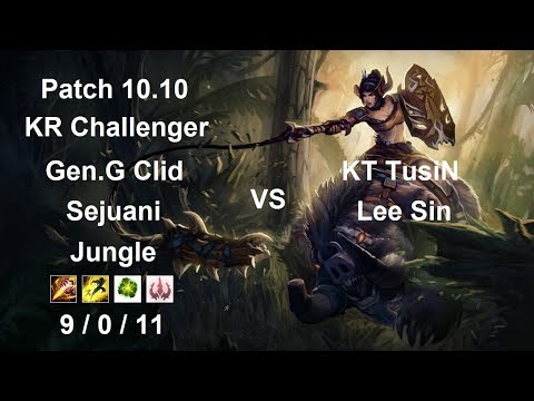 Gen.G Clid - Sejuani Jungle vs Lee Sin - KT TusiN - KR Challenger 915 LP - Patch 10.10