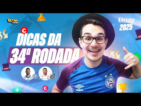 DICAS #34 RODADA | CARTOLA FC 2025 | APENAS 7 JOGOS PRA ESCALAR!!