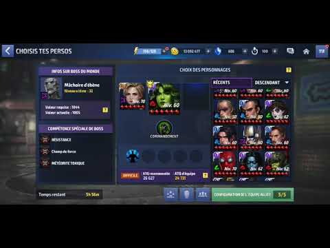 Marvel future fight, Captain Marvel T3 vs Ebony Maw WBU stage 32