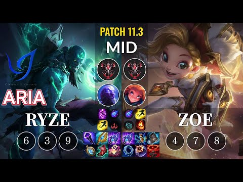 CGA Aria Ryze vs Zoe Mid - KR Patch 11.3