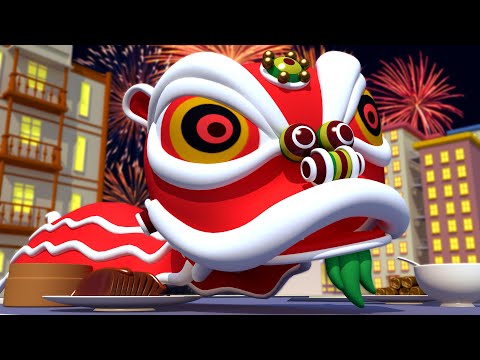 La Super Patrulla en Auto City - El Monstruo del Año Nuevo Chino! | Dibujos animados de carros