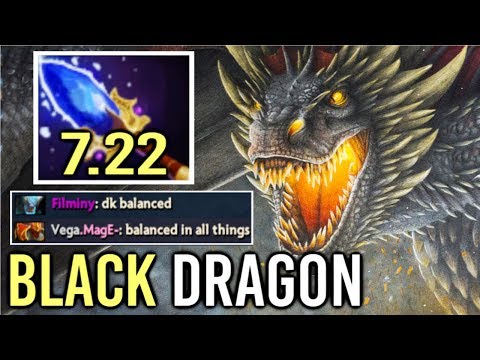 NEW IMBA BLACK DRAGON 7.22 Scepter DK -90% Damage Even Fountain Can't Kill 56 Armor by Mage Dota 2