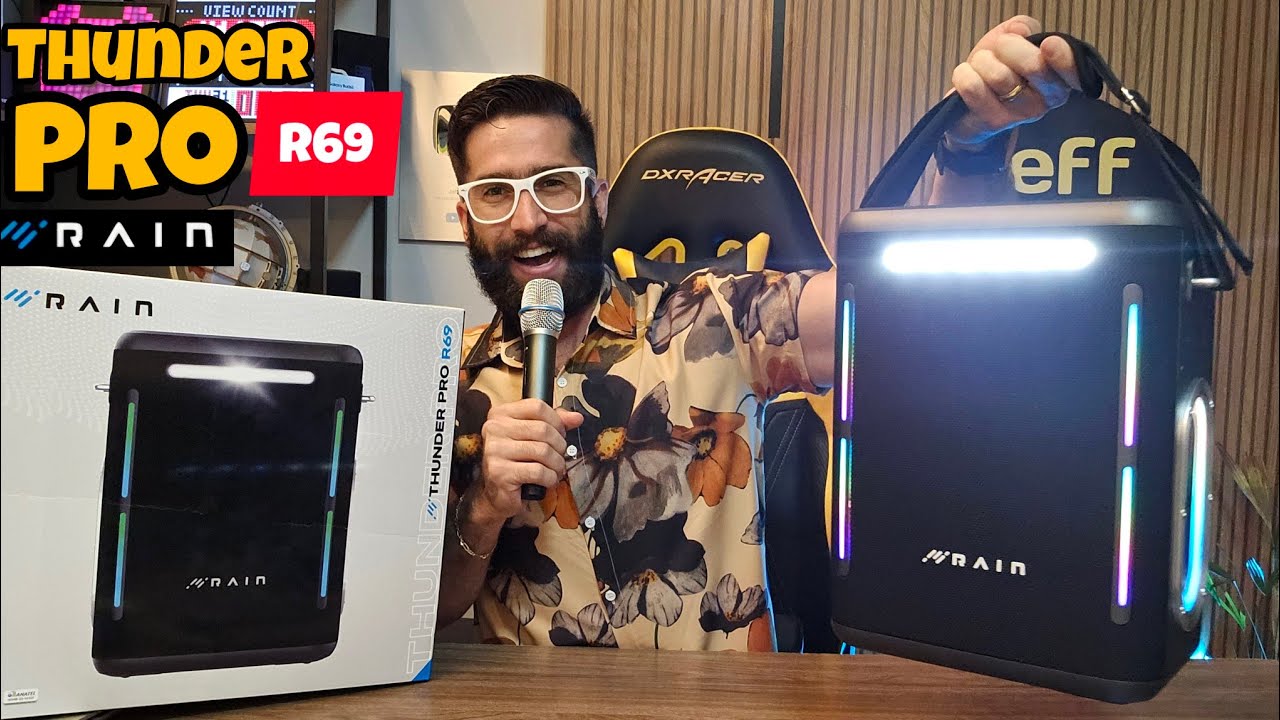 Caixa de som RAIN THUNDER PRO R69 300W: Bateria de 30.000 Mah e Graves FORTES! (Análise/Unboxing)