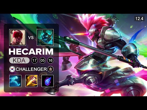 Hecarim Jungle vs Lee Sin - KR Challenger - Season 12 Patch 12.4