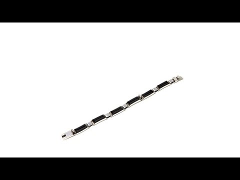 BarseSilverOnyxLinkBracelet