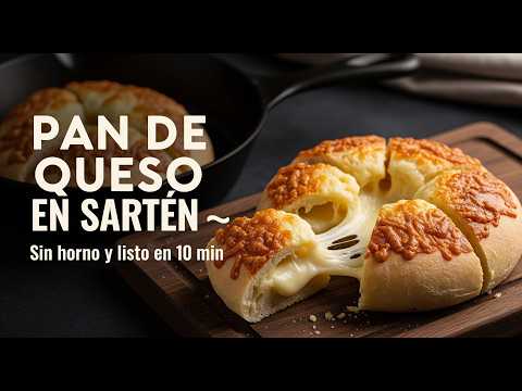 PAN DE QUESO en sartén 😍 SIN HORNO y con 5 INGREDIENTES | Rápido, fácil y delicioso