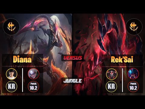 Haru DIANA (Jungle) [Conqueror] VS REK'SAI - Grandmaster KR Patch 10.2