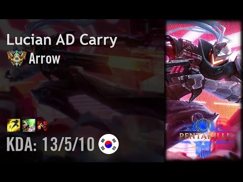 Lucian AD Carry vs Ezreal - Arrow - KR Challenger Patch 6.8