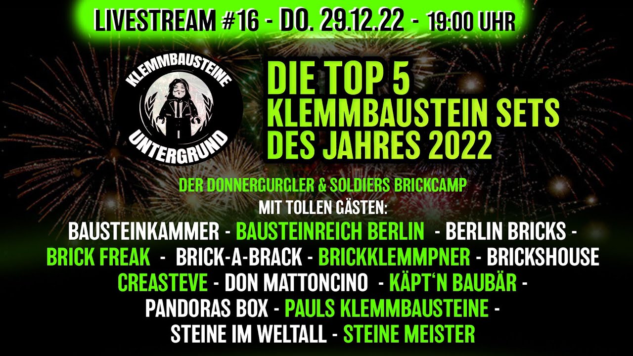 Live  Der Klemmbausteine Untergrund Nr 16 - Top 5 Klemmbaustein Sets des Jahres 2022