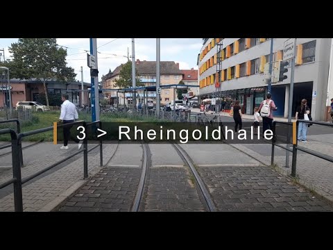 Tram cabride DE / Germany | Führerstandsmitfahrt Linie 3 | RNV Mannheim | Ganze Linie