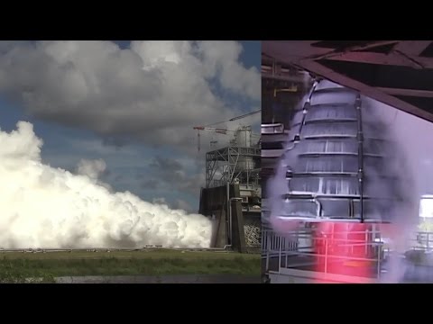 SLS RS-25 Engine Hot Fire Test