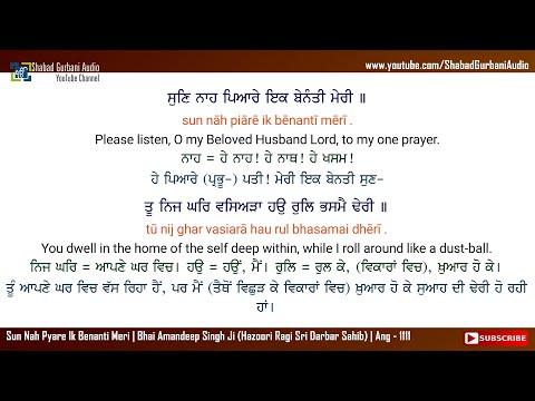 Sun Nah Pyare Ik Benanti Meri | Bhai Amandeep Singh Ji | Punjabi , English Lyrics & Meaning | 4k 60