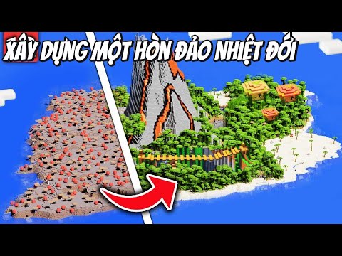 I built a tropical island in Minecraft Hardcore!!