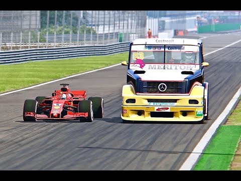 Ferrari F1 2018 vs Formula Truck Mercedes  - Monza