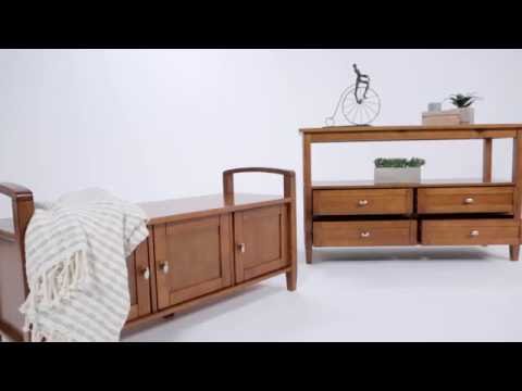 Warm Shaker Entryway Storage Bench Video 1
