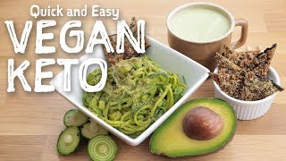 Easy Keto Vegan Recipes | Bulletproof Matcha + Keto Doritos + Avocado Pesto with Zucchini Noodles
