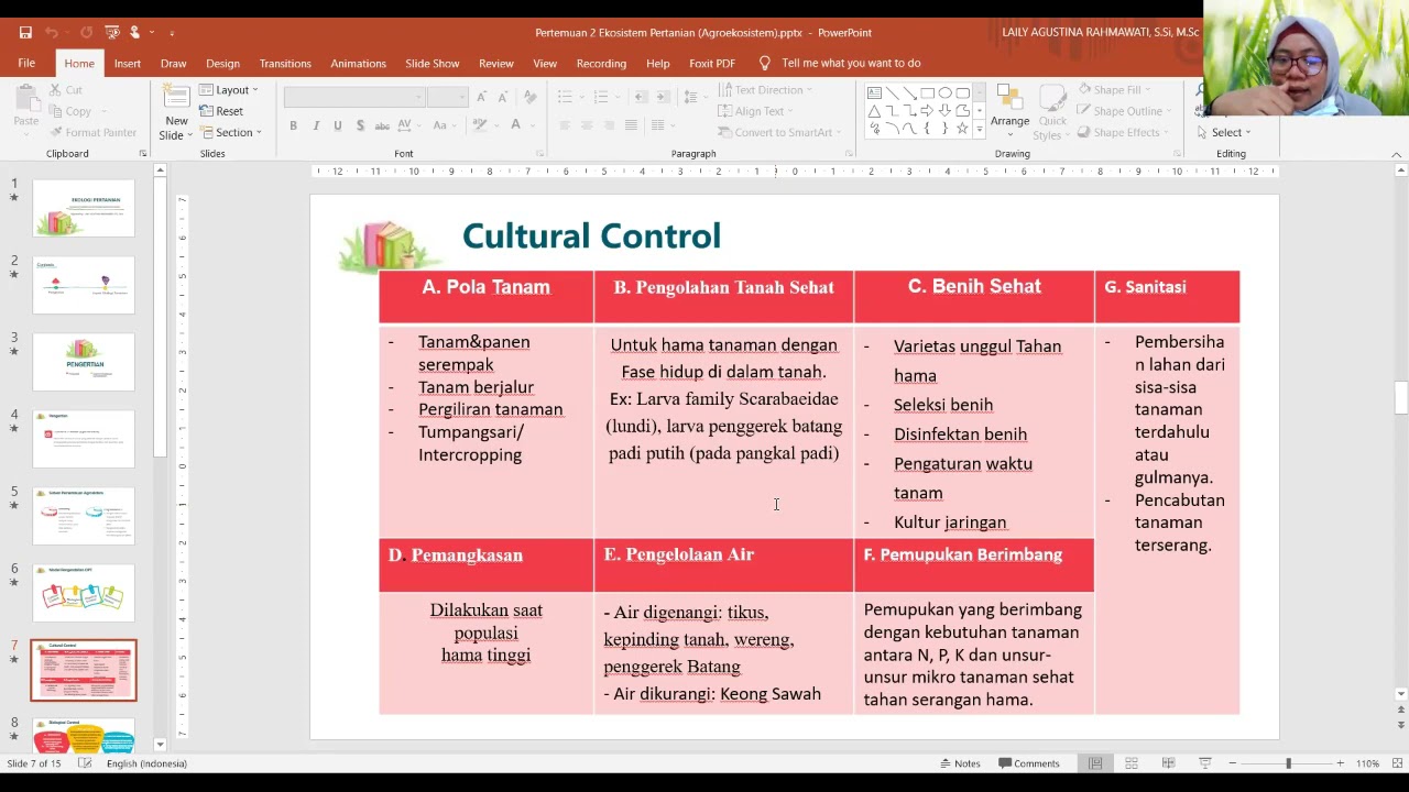 Ekopertanian Pertemuan 2 - AGROEKOSISTEM