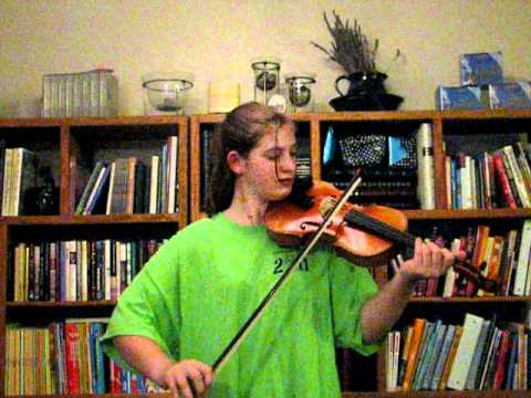 Regann Playing the pig tail rag on her fiddle