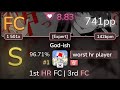 8.8⭐ worst hr player | Kotoha - God-ish [Expert] +HR 96.71% FC #1 | 741pp - osu!