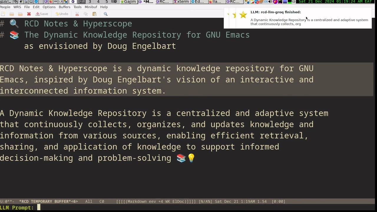 Integration of LLM with GNU Emacs