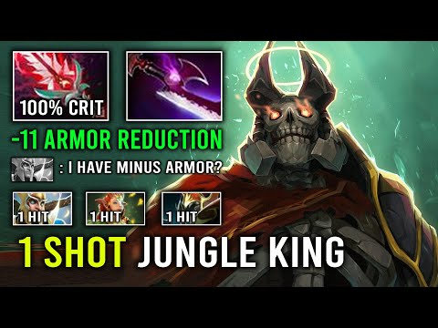 WTF 1 Shot Jungle King 100% Crit Rate Brutal 10K MMR Wraith King +957 Gold Per Min Dota 2