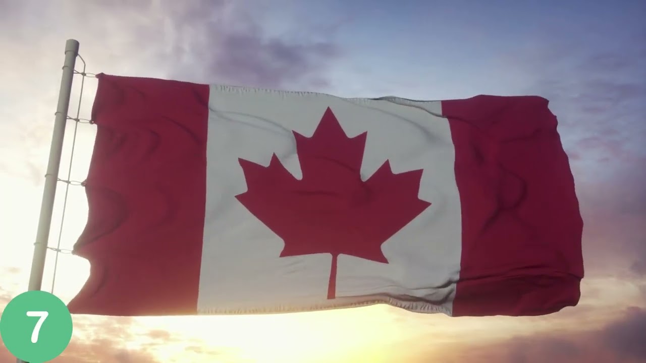 Canada waving flag videos Free download। Canadian waving flag videos loop in full HD