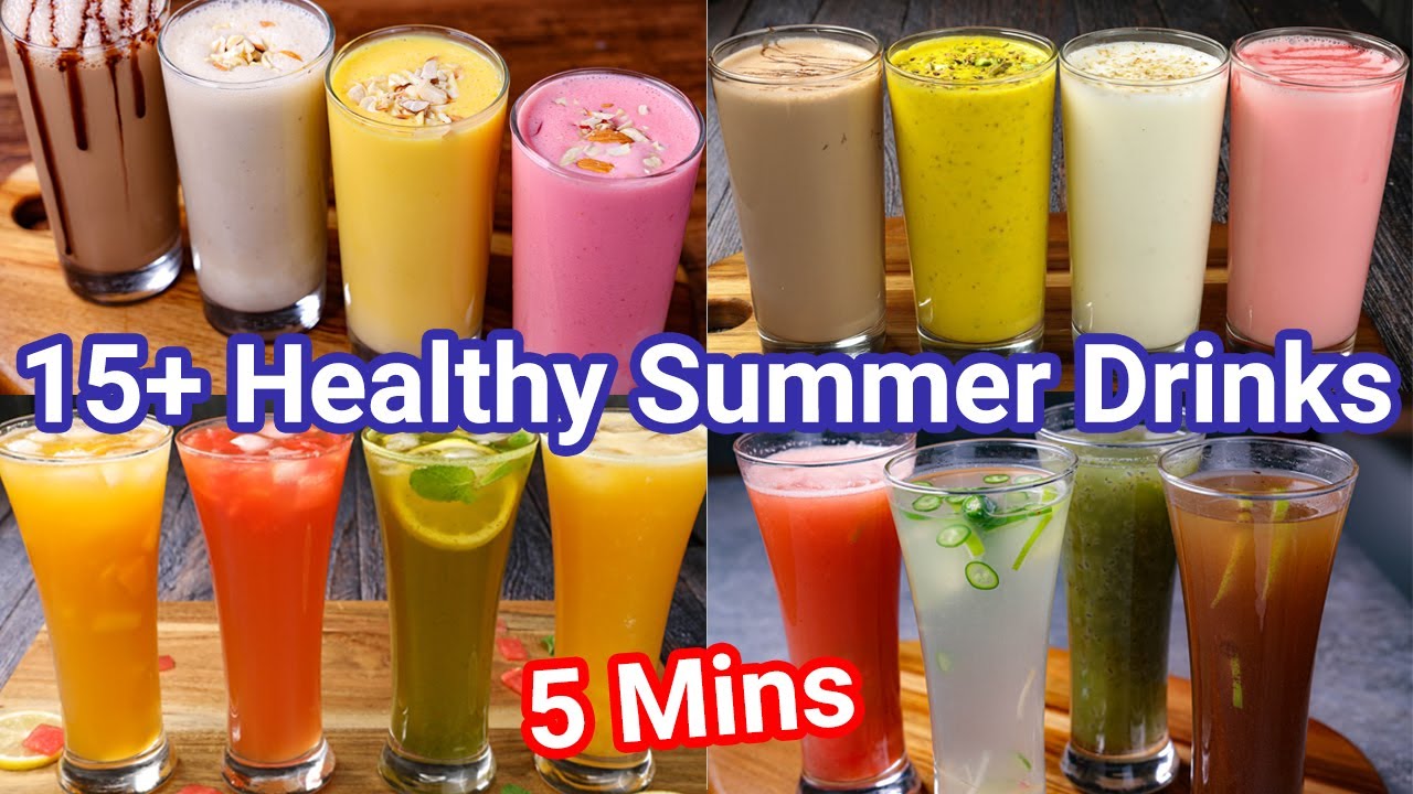 15+ Healthy Refreshing Summer Drinks Recipes in 5 Mins | Cooling Summer Beverages in Minutes
