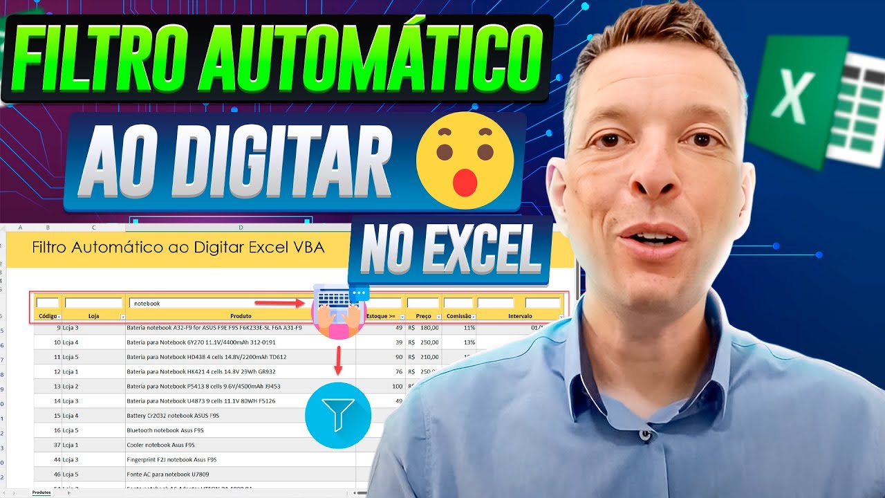 Filtro Automático ao Digitar Excel