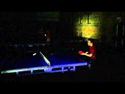 Table Tennis in the dark at Net and Paddle