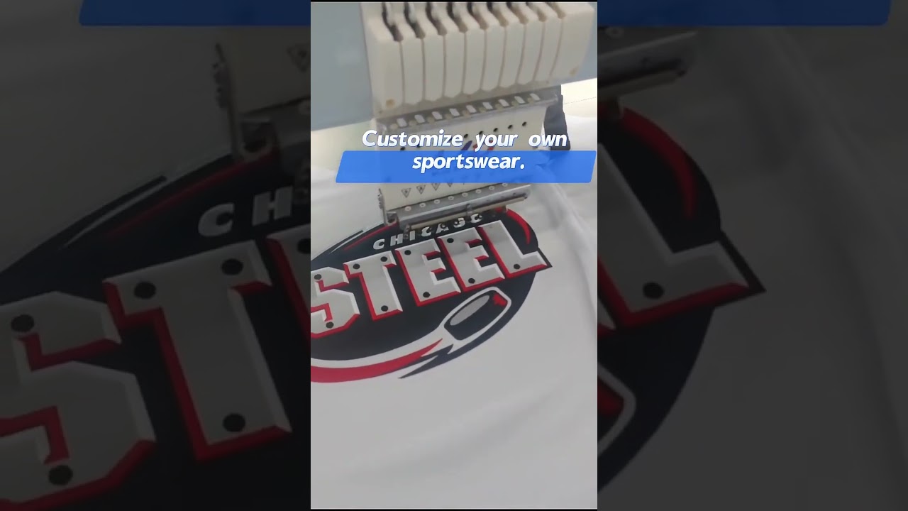 Computerised embroidery at the factory of Tonton Sportswear