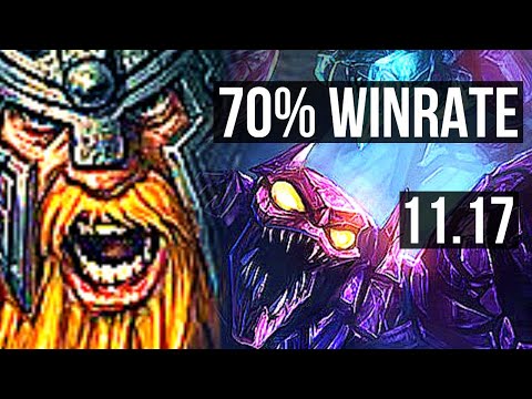 OLAF vs SKARNER (JUNGLE) | 70% winrate, 5/1/5 | BR Grandmaster | v11.17