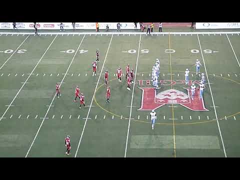 Toronto Argonauts QB Cameron Dukes throws a 29-yard pass to Richie Sindani vs. Montreal Alouettes