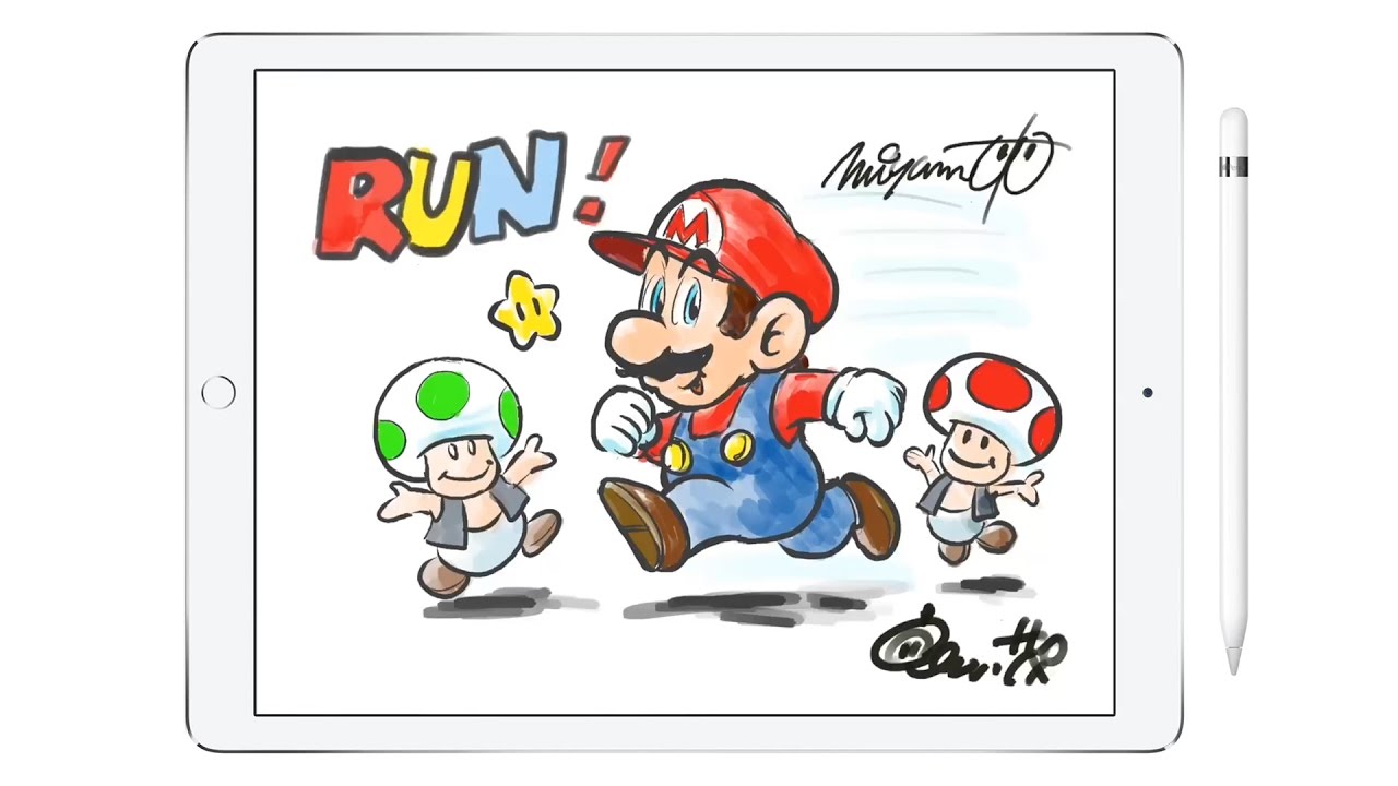 Watch Miyamoto Draw Super Mario On An iPad Pro