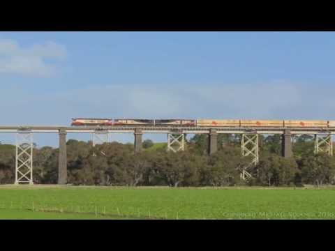 SCT Freight Train Crosses Moorabool Viaduct - PoathTV Australian Trains & Railways