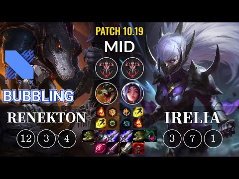 DRX Bubbling Renekton vs Irelia Mid - KR Patch 10.19