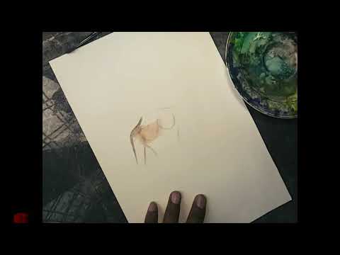 the painting of female body and models body posture