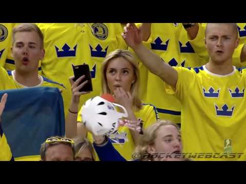 Swedes sing their national anthem during Ice hockey World Championship 2017 (Du gamla du fria)