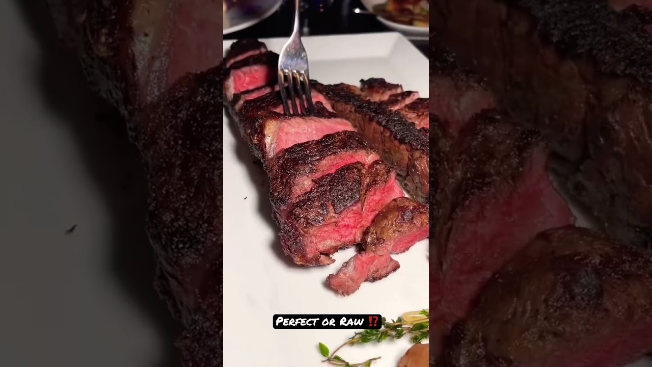 Medium Rare all day long 🥩🔥PERFECT or RAW⁉️ #steak #steaks #foodie