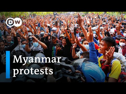 緬甸抗議者不畏懼警察的致命暴力｜DW News (Myanmar protesters undeterred by deadly police violence | DW News)
