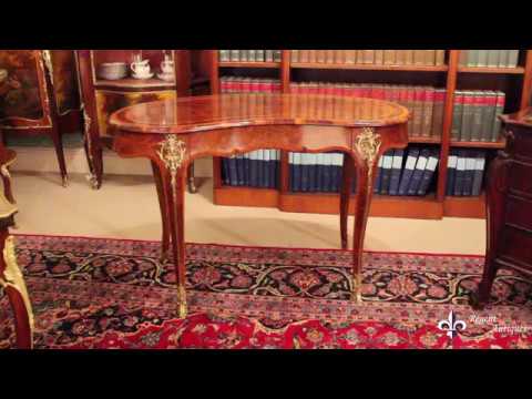Antique Kidney Writing Table Desk Bureau Plat by Gillow