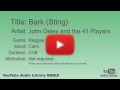 Bark Sting John Deley And The 41 Players Reggae Calm YouTube Audio Library BGM