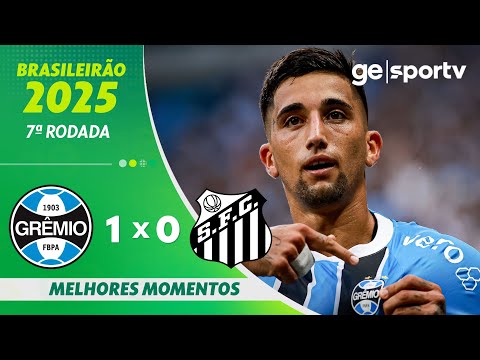 Gols e lances de Grêmio x Santos