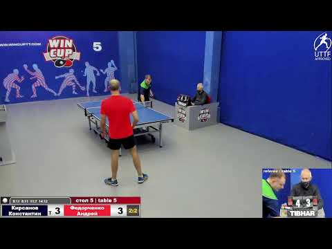 09:30 Кирсанов Константин 3-2 Федорченко Андрей cтол 5 ЮГ-2 22.01.22