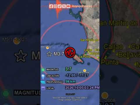 🌍SISMO REPORTADO - IGP🌍 #M3.7 #Sismo #Perú #LaPunta #Callao #Bellavista #LaPerla #SanMiguel