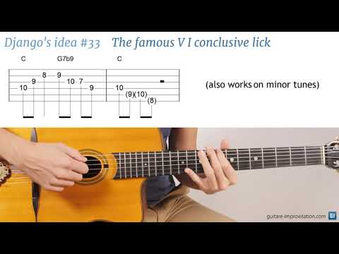 Django Reinhardt lick #33 : The famous V → I conclusive lick