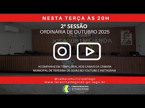 2ª SESSÃO ORDINÁRIA DO MÊS DE OUTUBRO DE 2025.