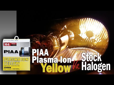 PIAA Plasma Ion Yellow vs. Stock Halogen H4
