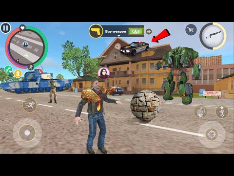 Rope Hero: Vice Town (Half Stone Half Man) Police Car Stuck on Sweet Home - Android Gameplay HD