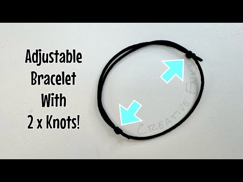 Simple adjustable bracelet with 2 x sliding knots! Super easy and fast 💫