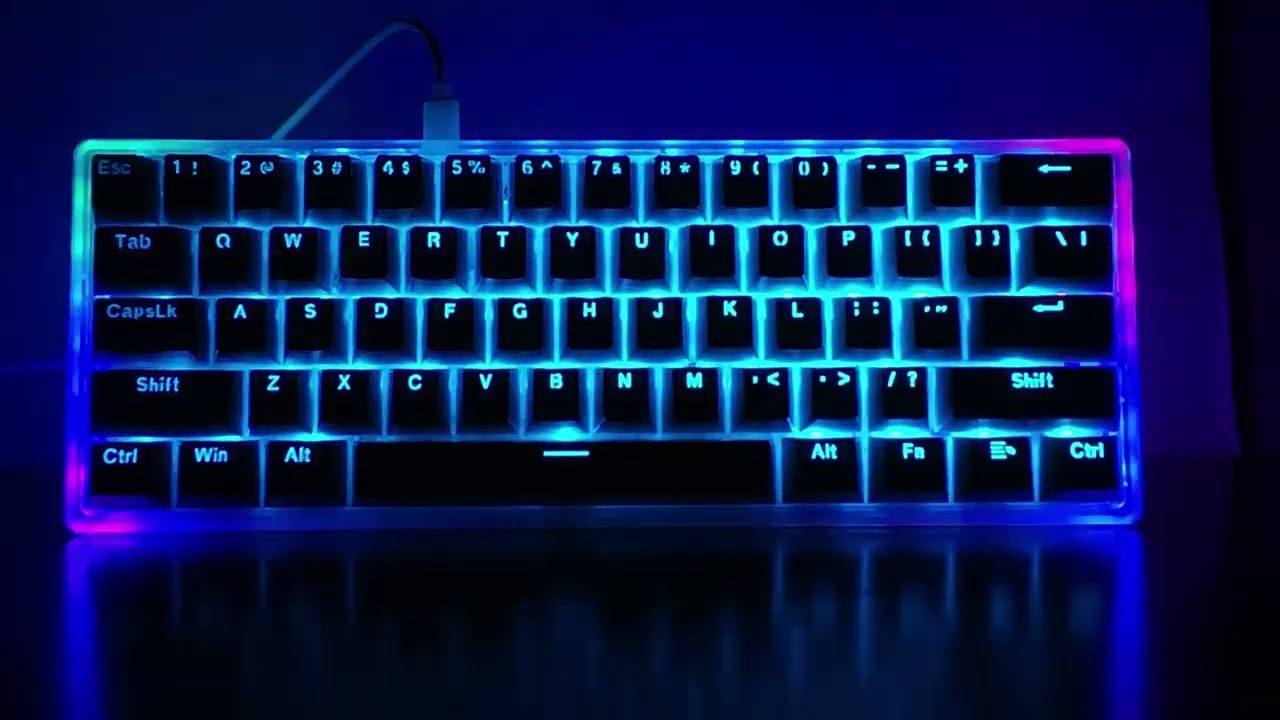 E YOOSO Z 11T 60% Mekanik Klavye, Transparan, RGB, Red Switch